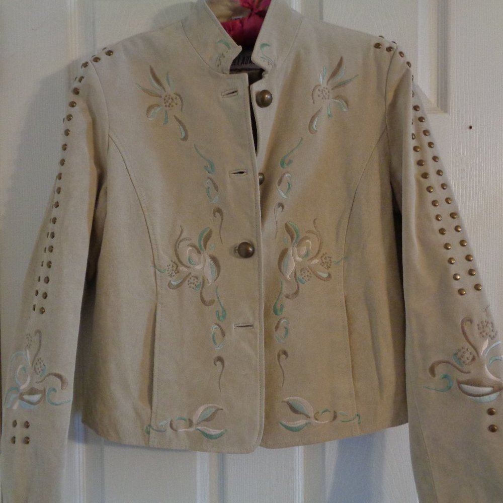 Suede embossed jacket Med.